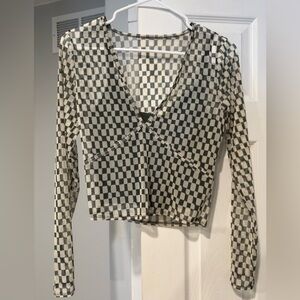 Abercrombie & Fitch Mesh Long Sleeve Top